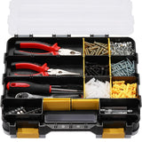 34 Compartment Double Sided Storage Box for Screws Nuts Parts Yellow