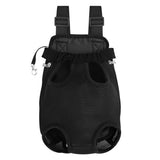 Mesh Dog Cat Carrier Backpack Breathable Front Back Carrying Black