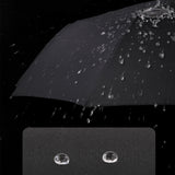 Automatic Folding Umbrella UV Protection Sun Umbrella with Safe Reflective Stripe Black