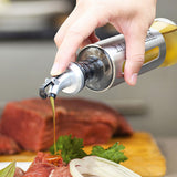 300ml Glass Oil Dispenser with Capacity Markings Push-Button Bottle
