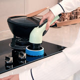 Electric Multifunctional Scrubber with 9 Replaceable Brush Heads and Adjustable Extension Handle Green