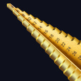 3 PCS Bearing Steel Titanium Coated Conical Step Drill Bit Set