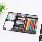 Mesh Desk Drawer Organizer Storage Tray with 6 Adjustable Compartments for Home Office Supplies