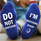 4 Pairs of I'M WATCHING Unisex RUGBY Rugby Socks for Football Lover