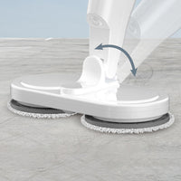 Cordless Electric Spray Mop Spin Cleaning Scrubber with Detachable Tank for Hardwood Floor White