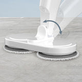 Cordless Electric Spray Mop Spin Cleaning Scrubber with Detachable Tank for Hardwood Floor White