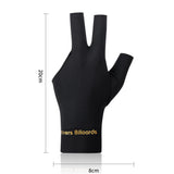 1 Pair Three Fingers Billiard Gloves For  Snooker Cue Black