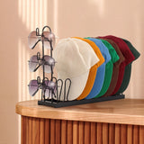 2 PCS Metal Hat Organizer Racks for 8 Caps and 3 Glasses Each