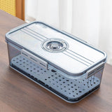 Transparent Bread Box with Timer Drainboard Lid Kitchen Storage Container for Food Small