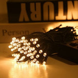 Garden Decoration Solar String Lights Outdoor with 8 Modes Warm White