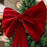 Velvet Christmas Tree Bow Oversized 40x230cm Long Streamers Red