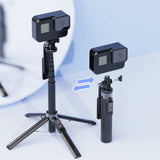 Bluetooth Selfie Stick Tripod LED Light Phone Holder Black