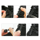 2 Pairs Elastic Shoe Laces No Tie Shoe Laces Tieless for Adults Elderly Black
