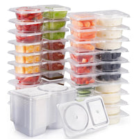 40Pcs Set Reusable Snack Containers with Lids Stackable Double Compartment Snack Box for On-the-Go Meals and Camping