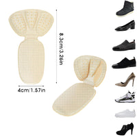 2 Pairs of Back of Heel Cushion Pads Mesh Adhesive Heel Grips Inserts Heel Protectors Beige