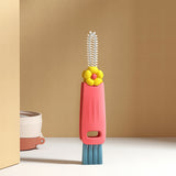 3 in 1 Cup Lid Cleaning Brush Crevice Cleaning Brush for Bottle Gap Tight Spaces Cup Red