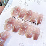 22Pcs Set Press-on nails Reusable Gel-on False Nail Tip Nail Art Tools Style 3