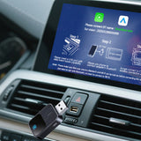 2 in 1 Wireless CarPlay Adapter USB Plug and Play Android Auto Car Dongle Black
