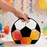 20PCS Soccer and American Football Resealable Candy Bags with Handles White