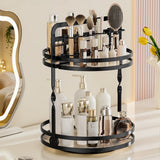 2-Tier Rotating Makeup Organizer Perfume Organizer for Dresser Bathroom Organizers Black