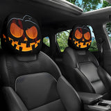 2 PCS Horror Face Car Headrest Covers for Halloween Parties and Pranks Style 3