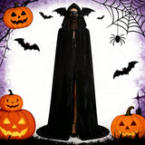 Halloween Cape with Hood for Men Women Party Stage Cloak Costume