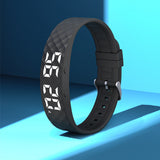 Silent Vibrating Alarm Wristband Smart Wake Up Bracelet with Activity Tracker Black