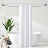 Water Resistant Waffle Shower Curtain with 12 Rustproof Metal Rings White