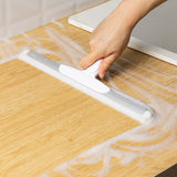 81-130cm Adjustable Telescopic Floor Squeegee 180 Degrees Swivel Water Broom for Bathroom Garage Window Cleaning White