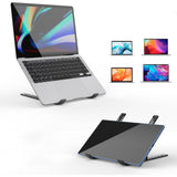 Foldable Laptop Tablet Stand Aluminum Portable 6 Height Levels Black