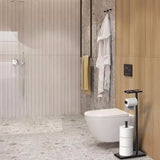 Free Standing Toilet Paper Holder with Shelf Bathroom Organizer Stand