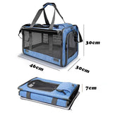 Washable Pet Carrier for Large Cats and Dogs Travel Blue
