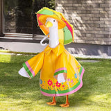 58 cm Raincoat Porch Goose Outfits Yellow Raincoats Costume with Umbrella and Hat