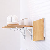 2Pcs 90 Degree Folding Shelf Brackets Shelf White