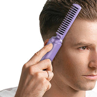 Portable Hair Straightener Comb Rechargeable Mini Hair Straightener Purple