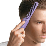 Portable Hair Straightener Comb Rechargeable Mini Hair Straightener Purple
