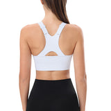 Adjustable Sports Bras Wide Strap Design for Running and Gym Fitness White