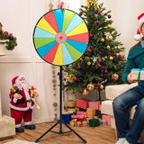 60cm Prize Wheel 15 Slots Colour Spinning Wheel with Adjustable Tripod Floor Stand