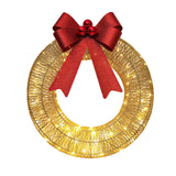 Christmas Hanging Wreath Festive Artificial Garland Decoration Gold
