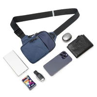Travel Sling Bag for Men Small Crossbody Bag Water-resistant Casual Phone Chest Bag Blue