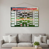 World Cup Schedule Poster Football Merchandise Decorations Soccer Match Decor Wall Chart