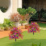 2PCS Artificial Topiary Ball Flowers Plant UV Resistant For Outdoors Planters Spring Decoration
