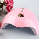36W UV LED Nail Lamp with 3 Timer Settings for Home Use Pink