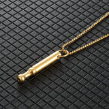 2Pcs Mindfulness Breathing Necklace Stainless Steel Breathe Pendant Meditation Tool Golden