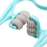 6-Roller Hand Neck Shoulder Massager Handheld Massager Blue