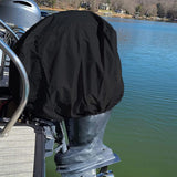 Boat Outboard Cover Engine Dust Cover Waterproof UV Resistant for Boat Black