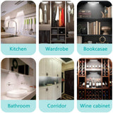 3 Pack Motion Sensor Closet Lights Battery Powered 10-LED Wireless Under Cabinet Lights White