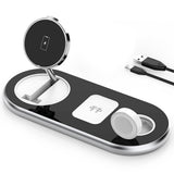 3-in-1 Wireless Charging Station for Wireless Charging Apple Devices Foldable Charger Dock Black