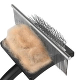 2-Piece Dog Slicker Brush & Comb Set for Grooming & Detangling Black