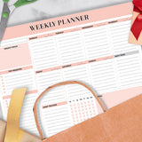 Weekly To Do List Notepad Undated Planner with 52 Sheets Pink